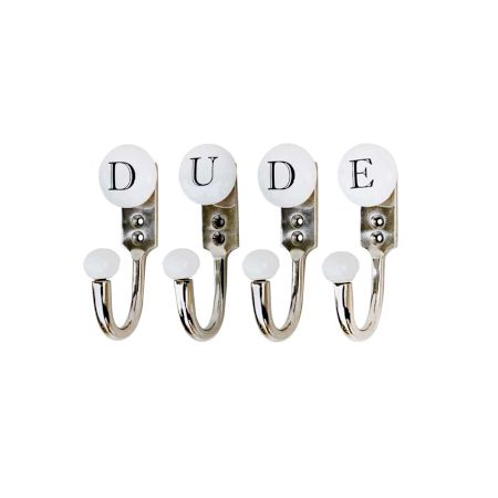 DUDE White & Black Alphabet Hooks (Combo Pack)