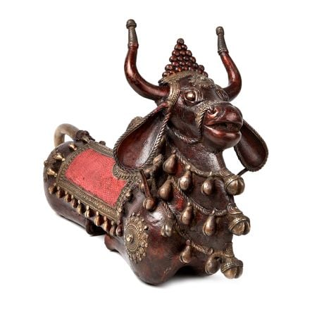 Nandi Sitting Dhokra Metal Art Figurine