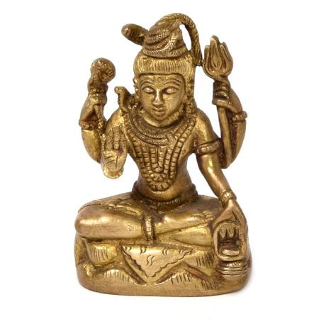 Lord Shiva Seated Bronze God Statue