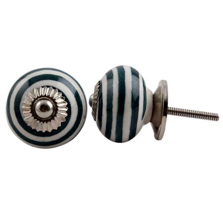 Forest Green Striped Knob
