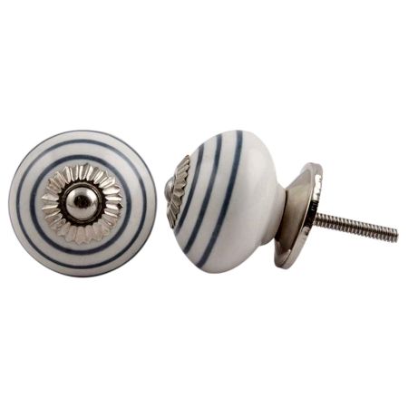 Dark Grey Striped Knob