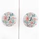 Multicolor Alphabet Flat Ceramic Drawer Knobs
