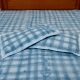 White & Blue Check Cotton Bedsheet