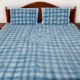 White & Blue Check Cotton Bedsheet