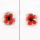 Red Black Flower Dresser Knob