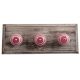 Pink White Strip Wooden Hooks
