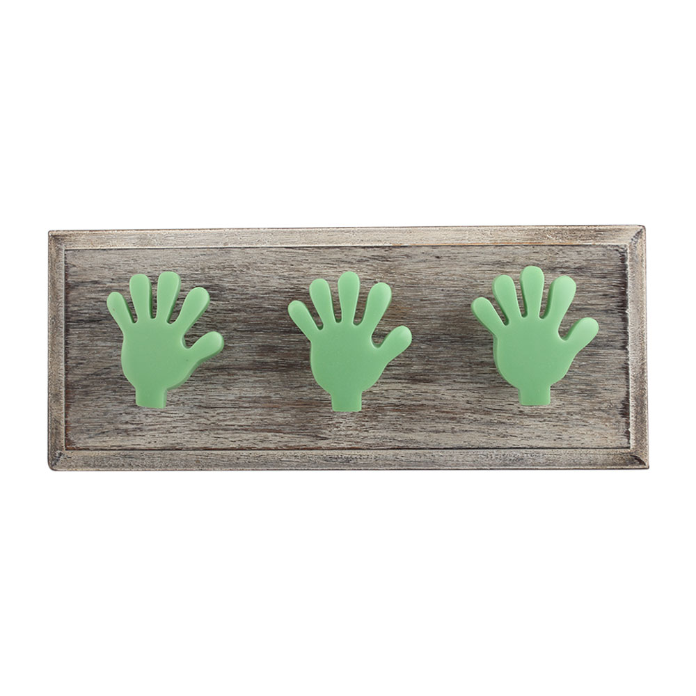 Green Resin Fingers Wooden Hooks