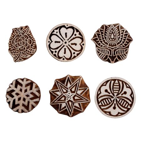 Set of 6 Piece New Mix Wooden Printing Block