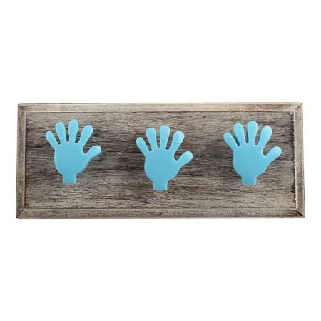 Turquoise Resin Fingers Wooden Hooks