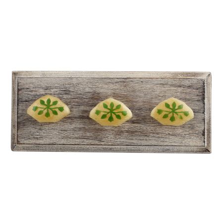 Green Leaf Resin Wooden Hooks