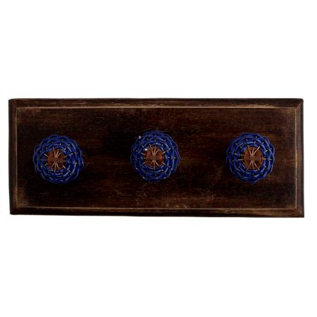 Navy Blue Rexine Wire Wooden Hooks