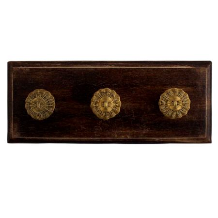 Golden Metal Wire Wooden Hooks