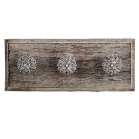 Silver Metal Wire Wooden Hooks