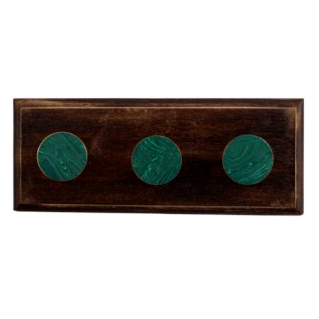 Round Sea Green Metal and Resin Wooden Hooks