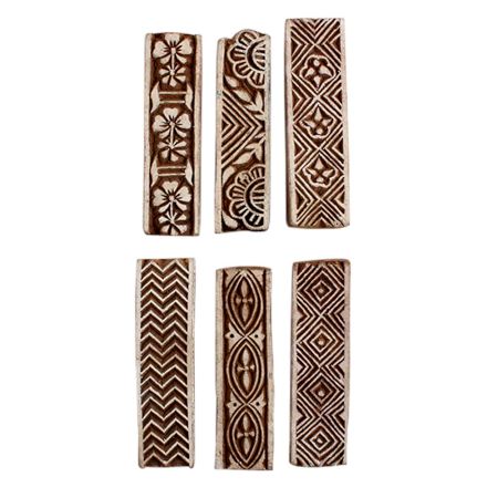 Set of 6 Piece New Mix Wooden Printing Block