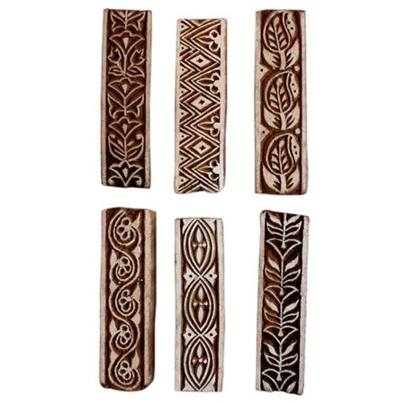 Set of 6 Piece New Mix Wooden Printing Block