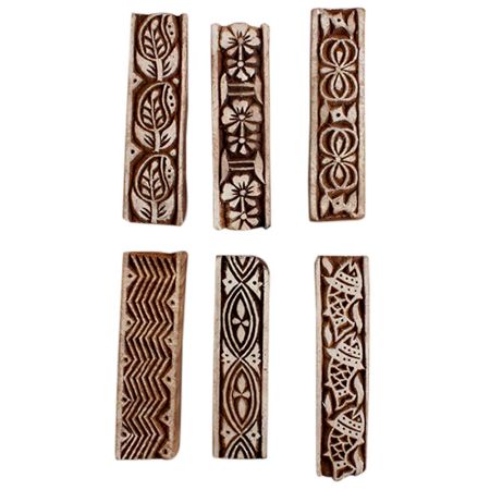 Set of 6 Piece New Mix Wooden Printing Block