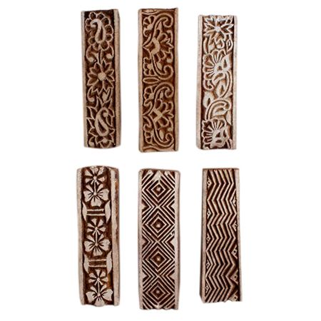 Set of 6 Piece New Mix Wooden Printing Block