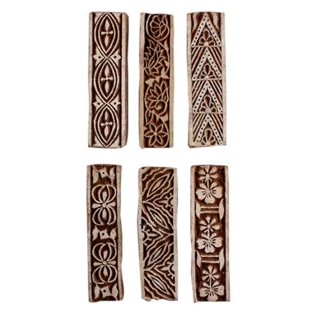 Set of 6 Piece New Mix Wooden Printing Block