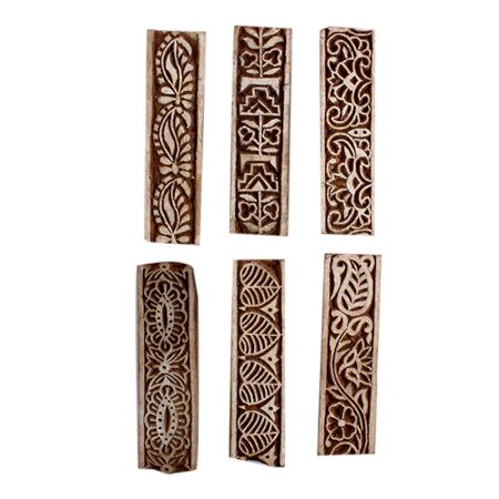 Set of 6 Piece New Mix Wooden Printing Block