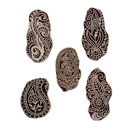 Set of 5 Piece New Mix Wooden Printing Block