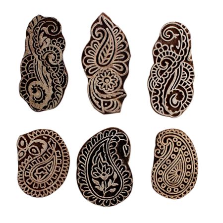 Set of 6 Piece New Mix Wooden Printing Block