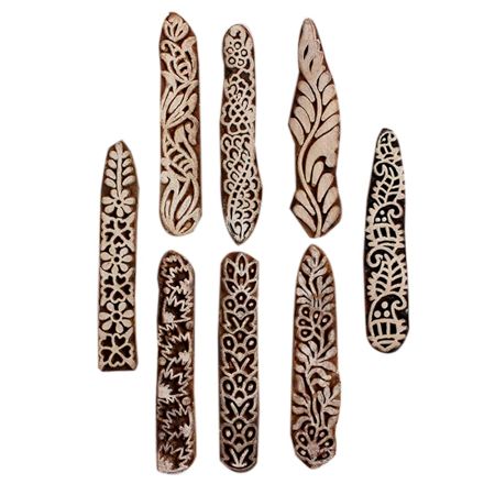 Set of 8 Piece New Mix Wooden Printing Block
