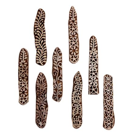 Set of 8 Piece New Mix Wooden Printing Block