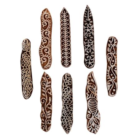 Set of 8 Piece New Mix Wooden Printing Block
