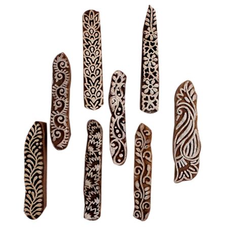 Set of 8 Piece New Mix Wooden Printing Block