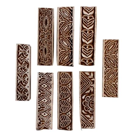 Set of 8 Piece New Mix Wooden Printing Block