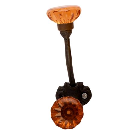 Amber Paneled Sides Glass Iron Hook