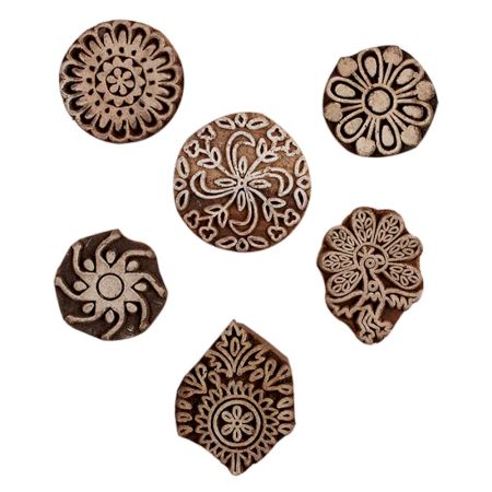 Set of 6 Piece New Mix Wooden Printing Block