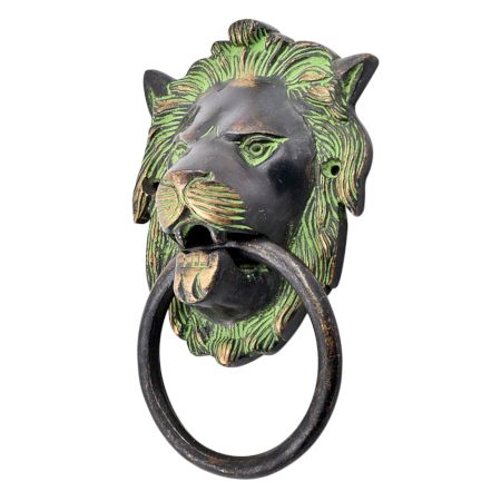 Green Patina Lion Door Knocker