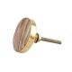 Round Brown Metal and Bone Knob