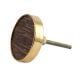 Round Brown Metal and Wood Knob