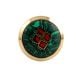 Round Green Stone and Metal Knob