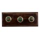 Round Green Stone and Metal Wooden Hooks