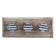 Round Slate Blue White Metal and Bone Wooden Hooks