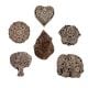 Set of 6 Piece New Mix Wooden Printing Block