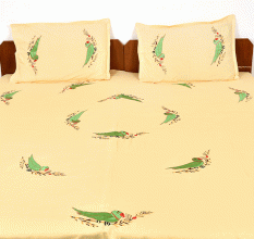 Parrot Yellow Cotton Bedsheet