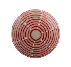 Red Stripe Flat Ceramic Dresser Knob