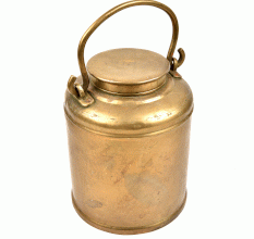 Rare Brass Old Milk Can with a Handle