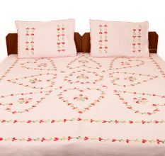 Misty Rose Cotton Double Bedsheet