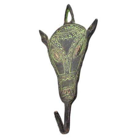 Tribal Horse Face Hooks with Patina