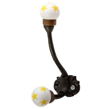Yellow Star Floral Iron Hooks-EHG-95