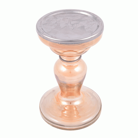 Broad Glass Pillar Candle Holder(Set of 1 Piece)