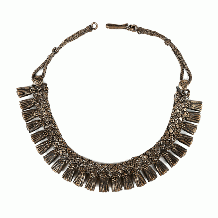 Metal Alloy Choker With Oxidised Silver Finish