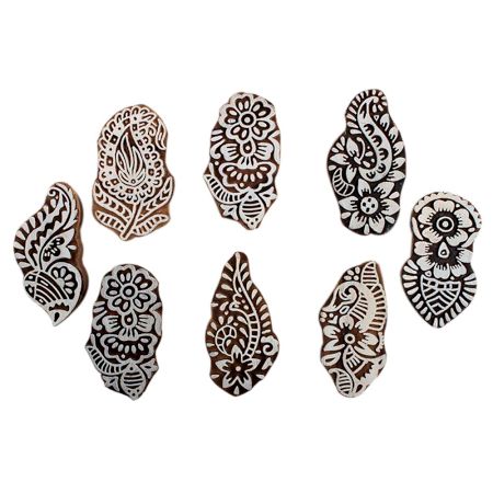Set of 8 Piece New Mix Wooden Printing Block