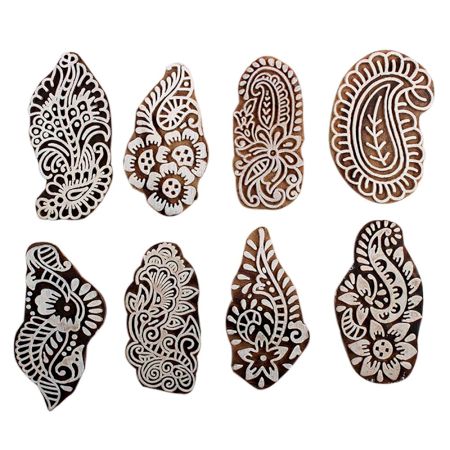 Set of 8 Piece New Mix Wooden Printing Block